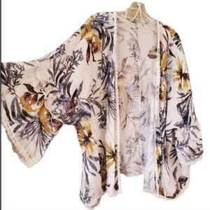 Francesca Bettini 100% Linen Open‎ Front Cardigan Coastal One Size